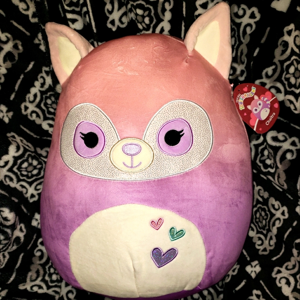 Squishmallows 14" Chaitra Purple Lemur HEARTS Valentines 2023 Kellytoy NWT